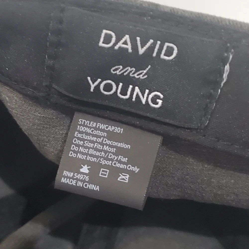 David and Young Black Washed Denim Baseball Hat Cap Peace Rainbow Pride …